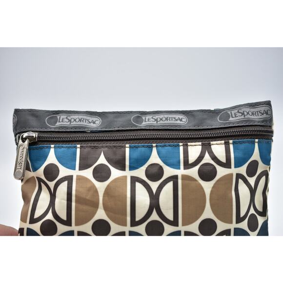 Lesportsac Pouch Single Zip Case Organizer Zipper Multi-Color Geometric Rare - Picture 3 of 6